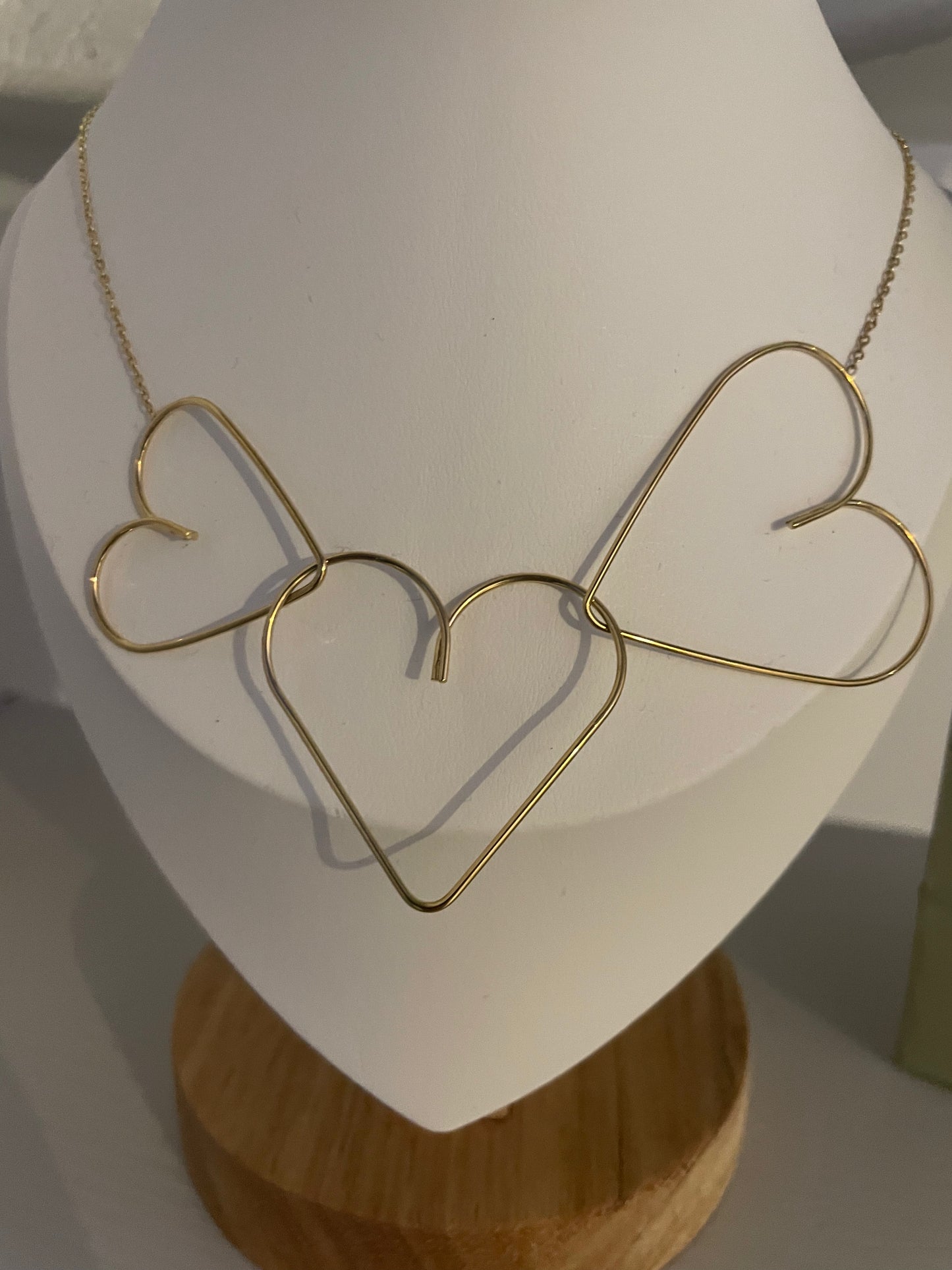 Collier triple cœur ajourée couleur or Mile Mila