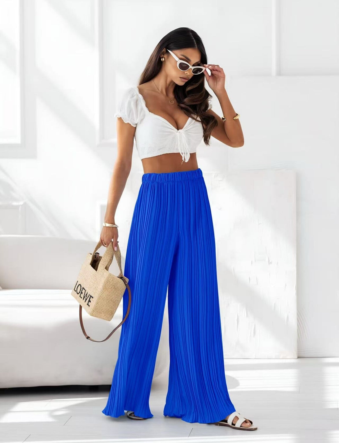 Pantalon plissé fluide