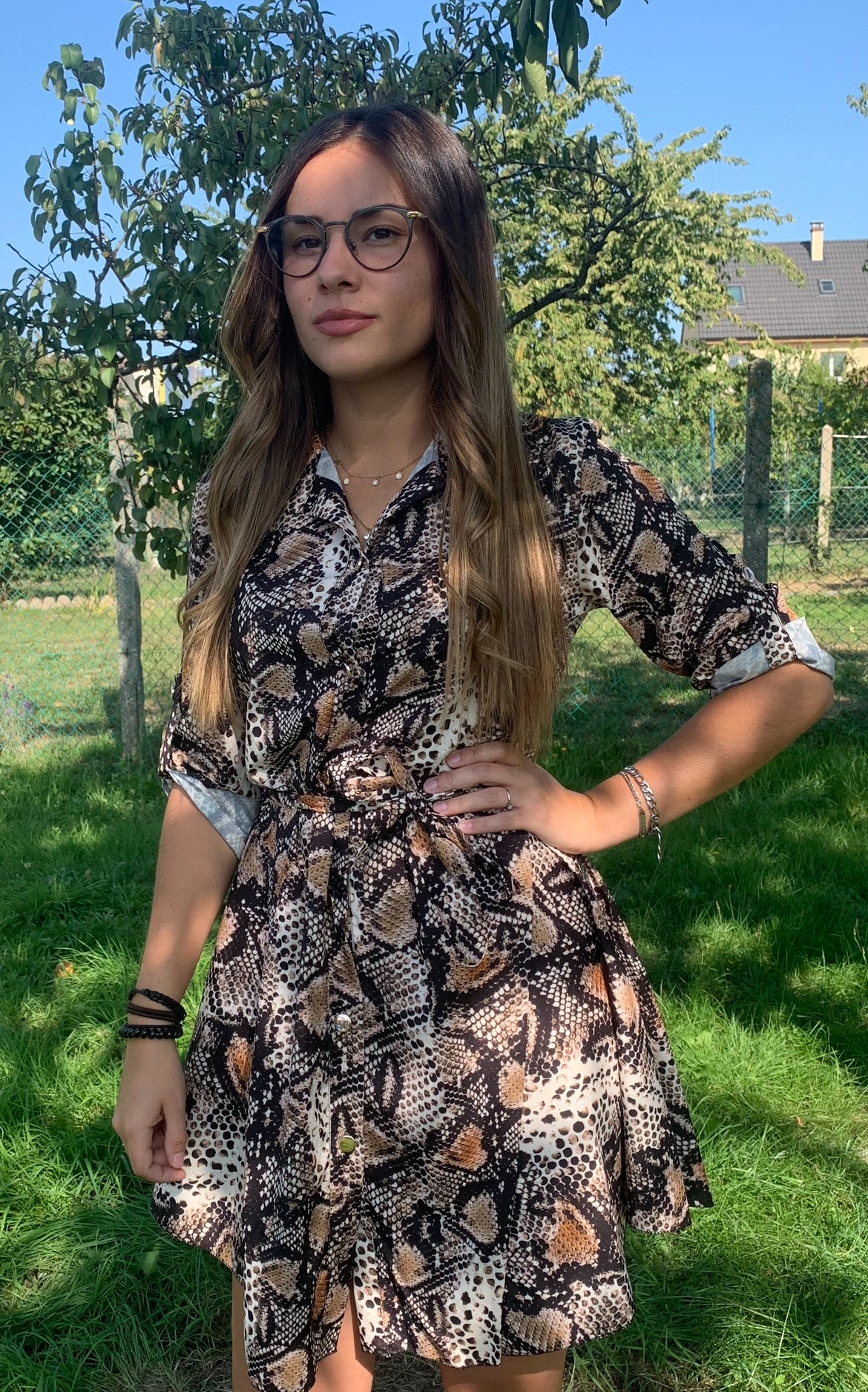 Robe tunique léopard