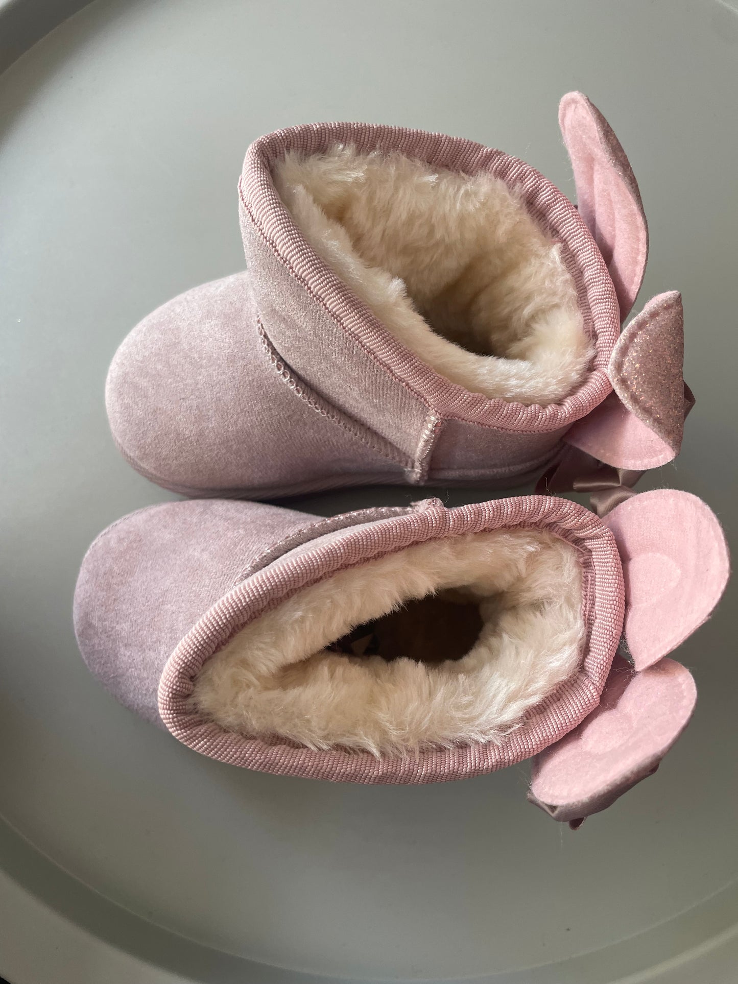 Bottines oreilles de lapins rose parme