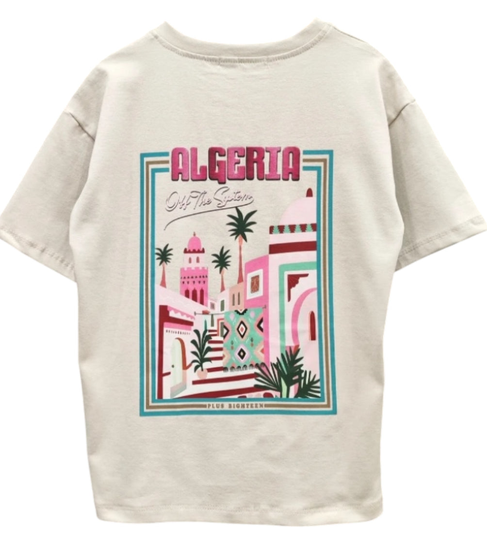 TEE shirt Algérie rose, jaune ou beige