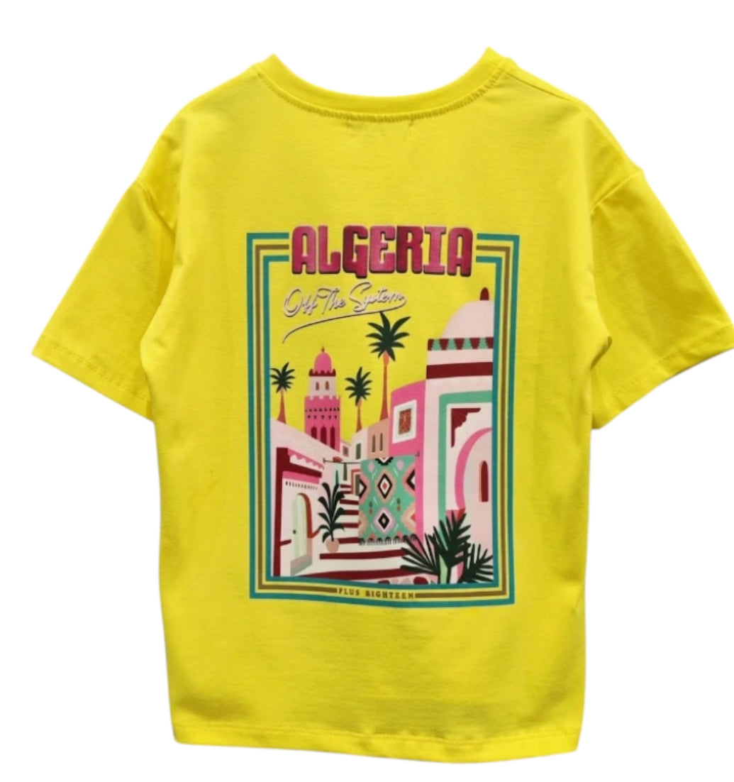 TEE shirt Algérie rose, jaune ou beige