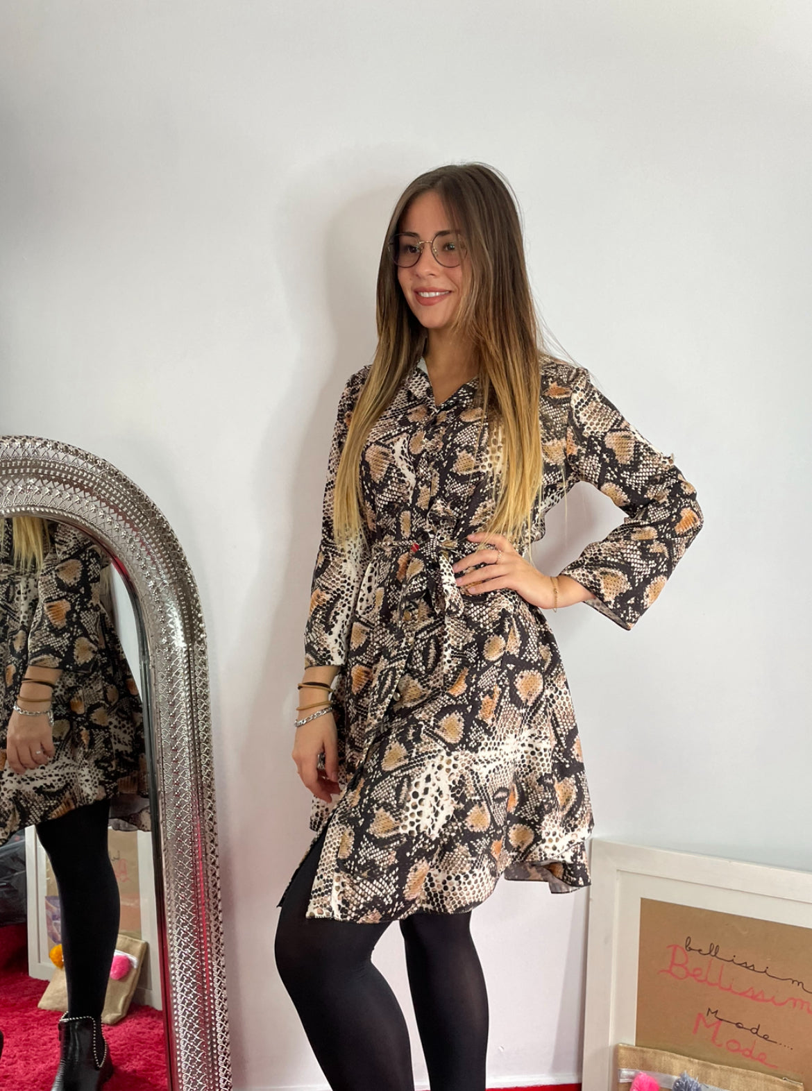 Robe tunique léopard
