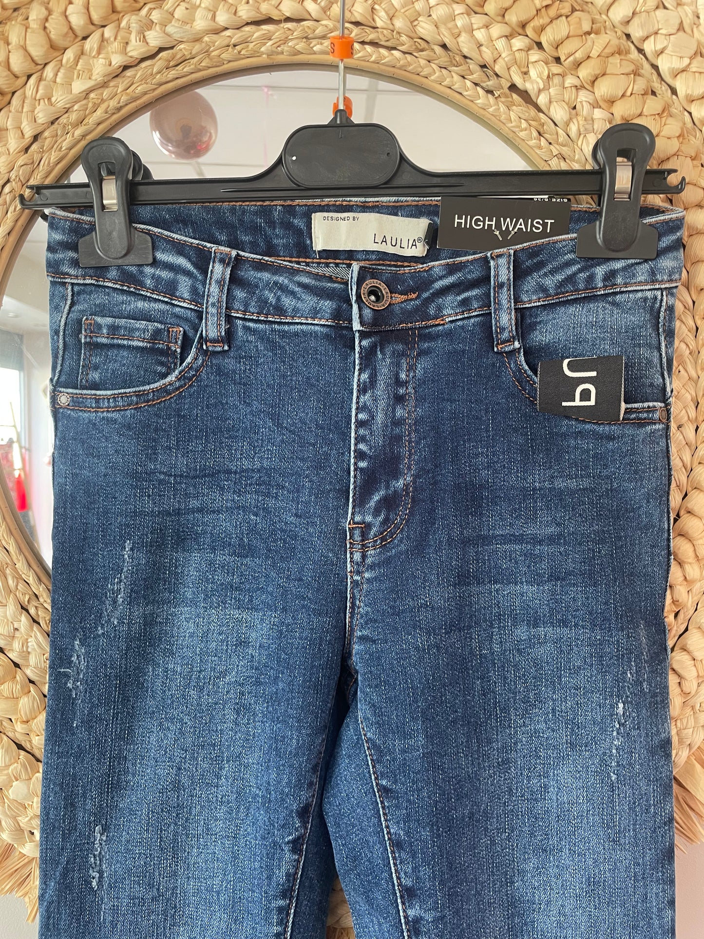 Jeans slim taille haute élasthanne