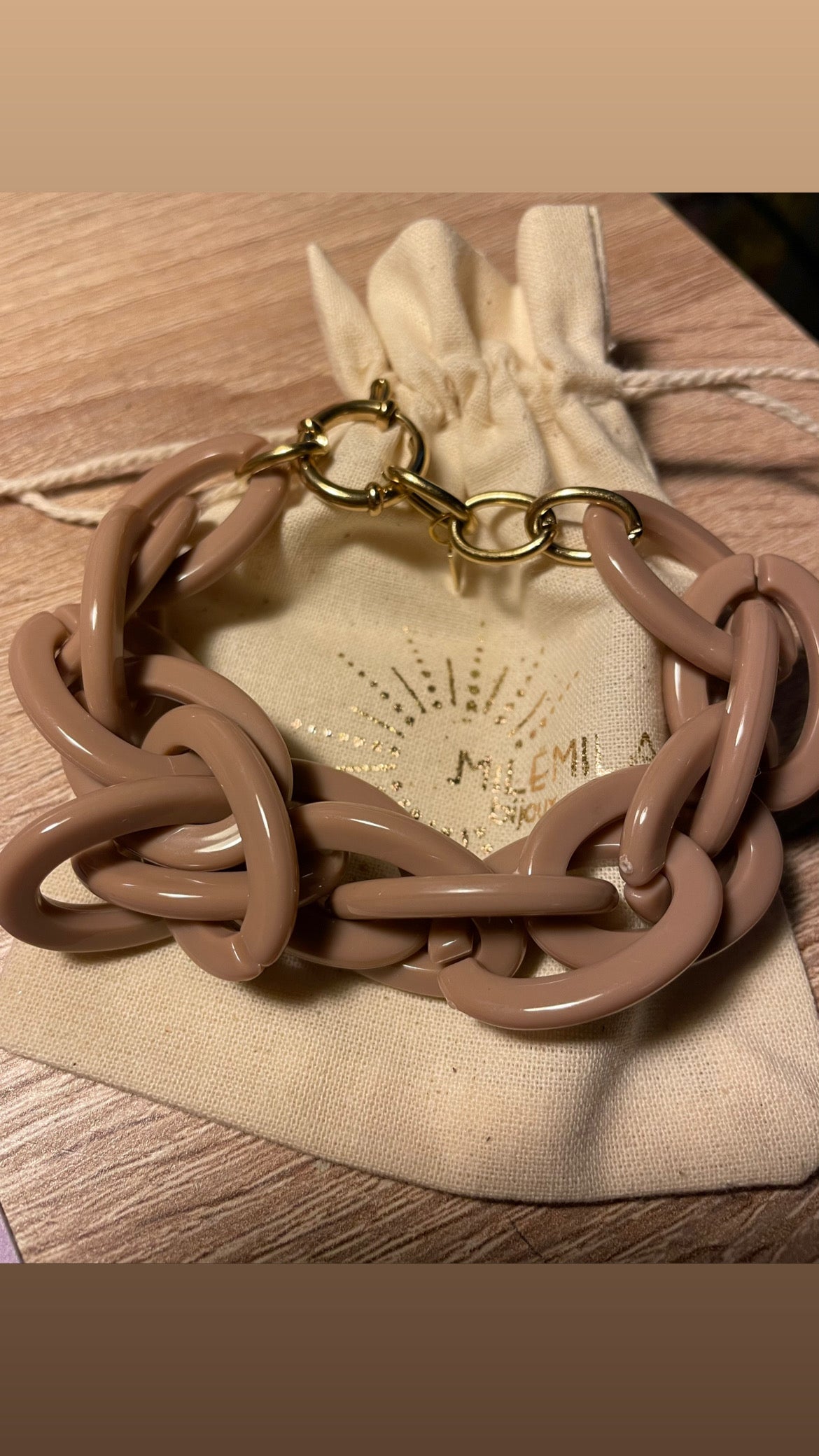Bracelet résine taupe