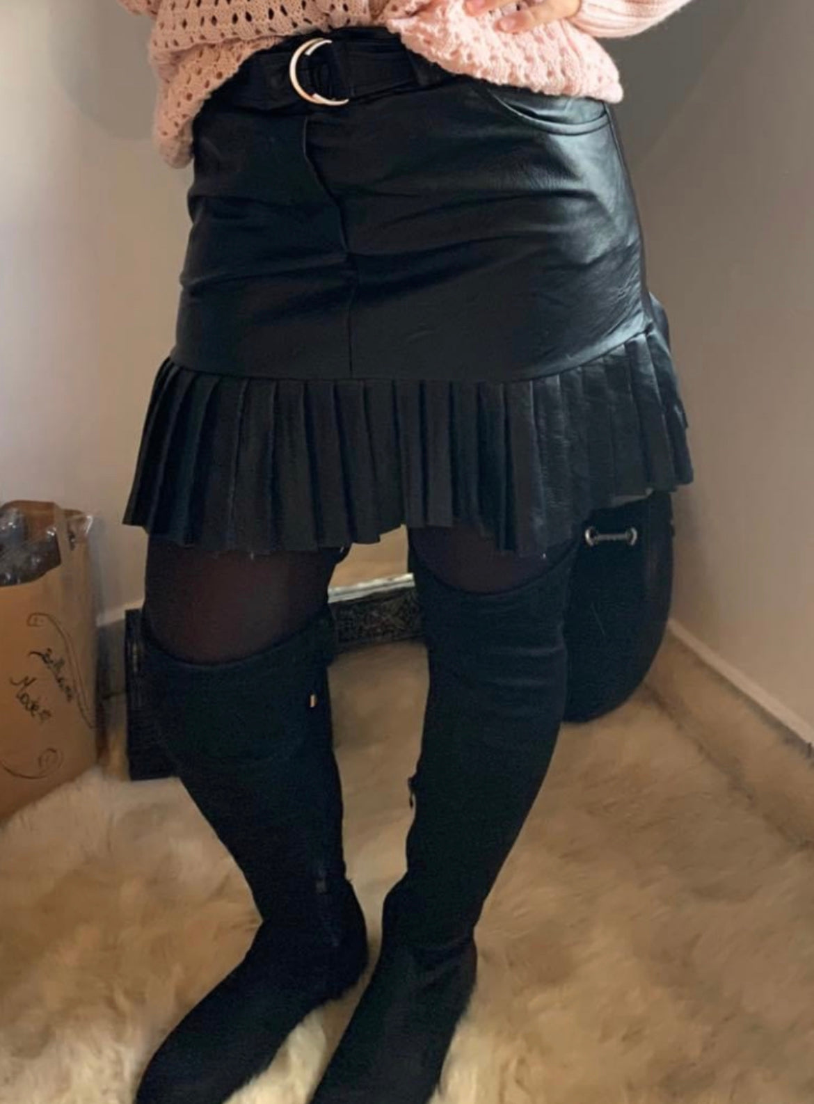 Jupe simili cuir noire