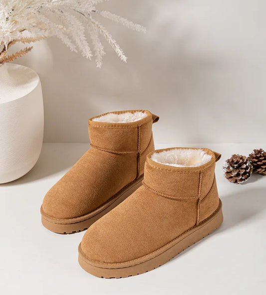 Bottines fourrées couleur camel