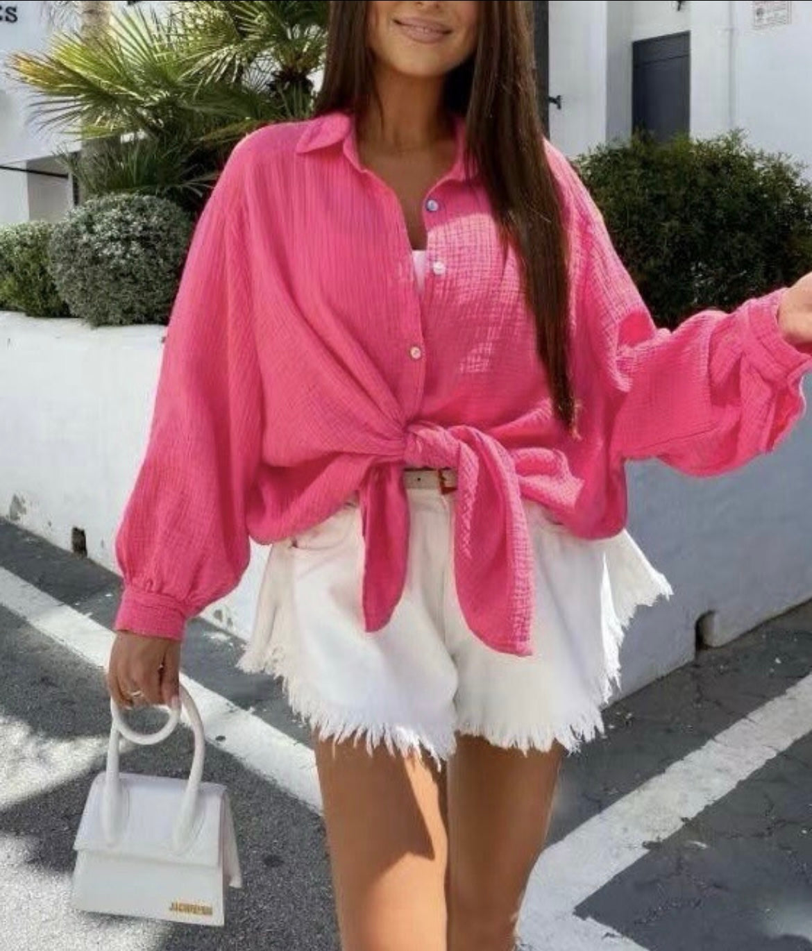 Chemise oversize gaz de coton