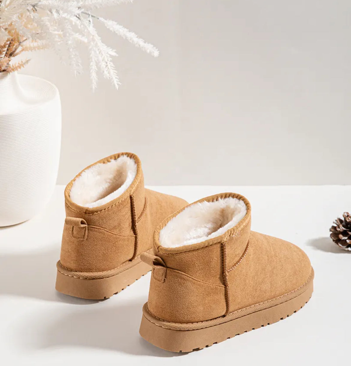 Bottines fourrées couleur camel