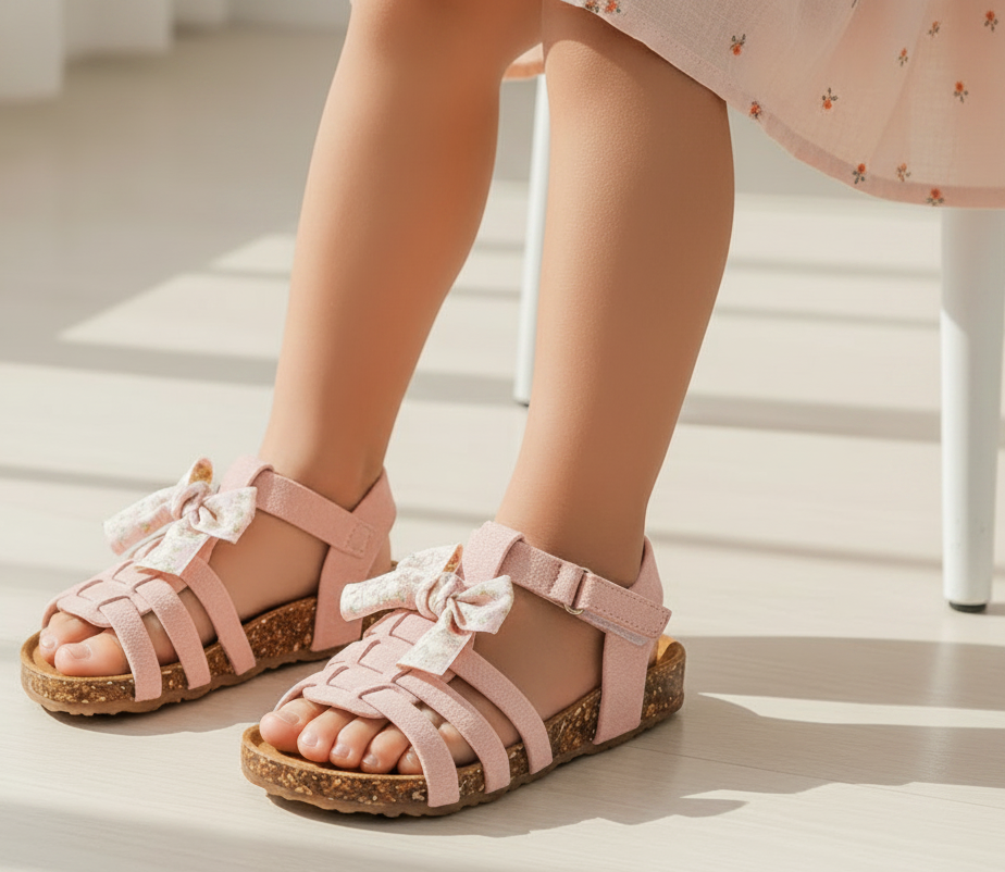 Sandale d'été avec un nœud papillon décoratif (taille grande prendre taille en dessous)