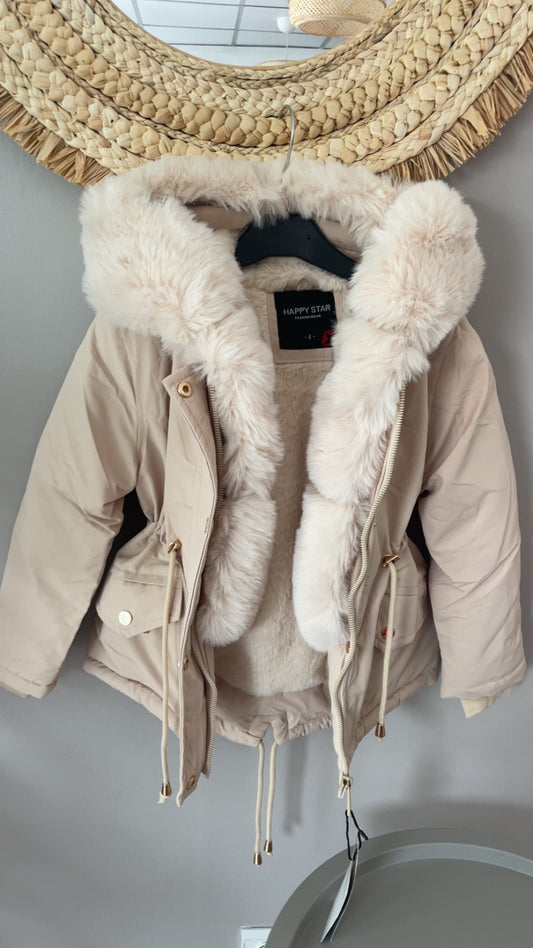 Manteau parka avec capuche et fourrure