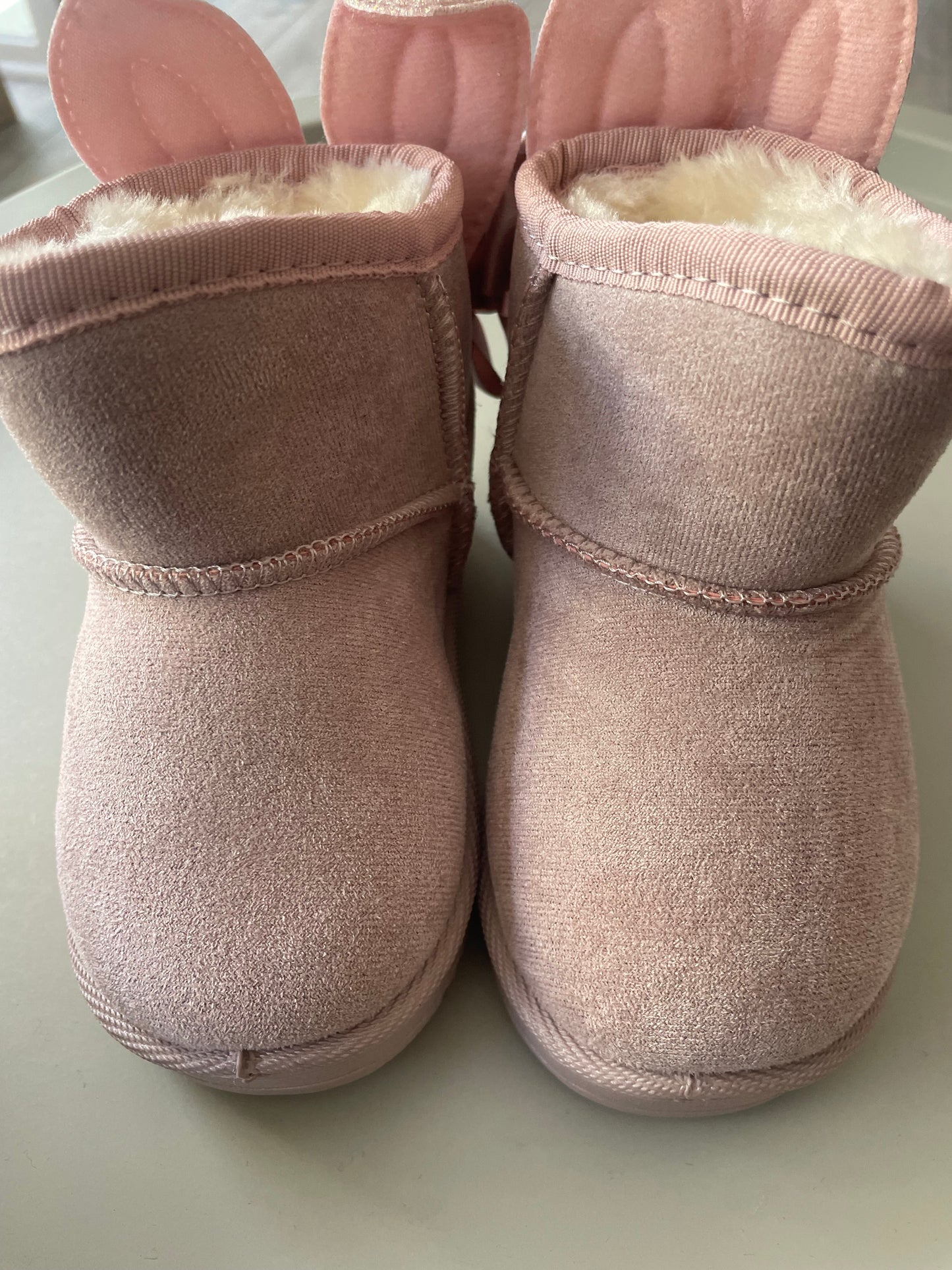 Bottines oreilles de lapins rose parme