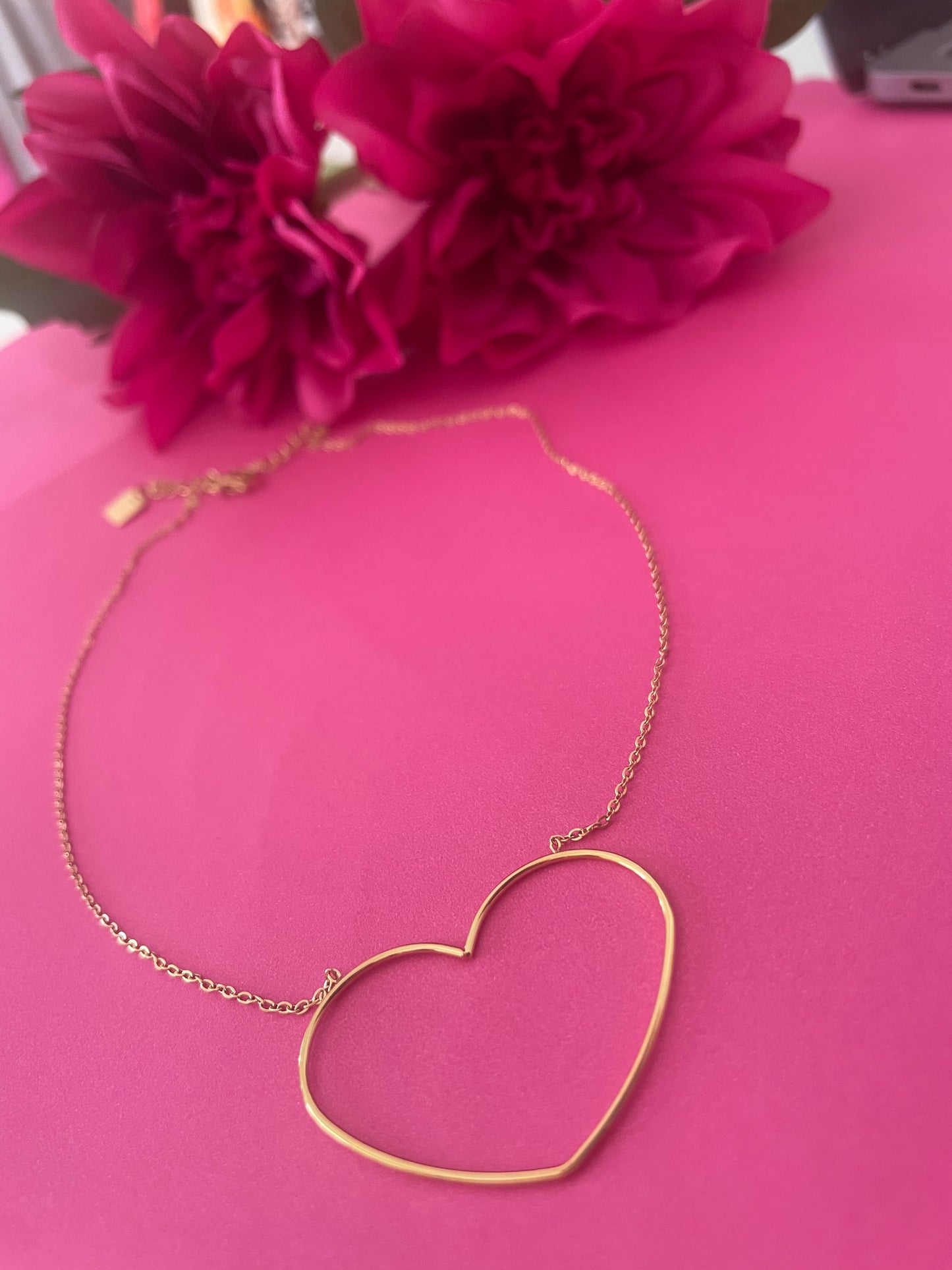 Collier cœur ajouré couleur or Milë Milë