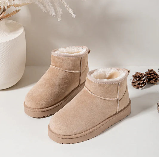 Bottines fourrées beige