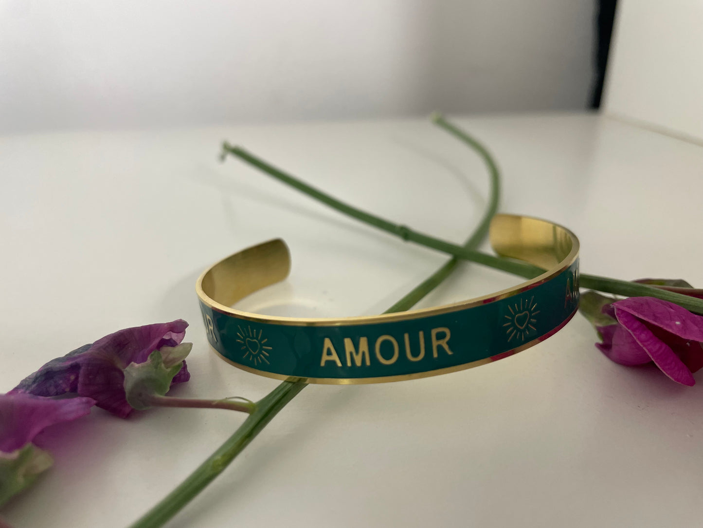 Bracelet jonc amour vert