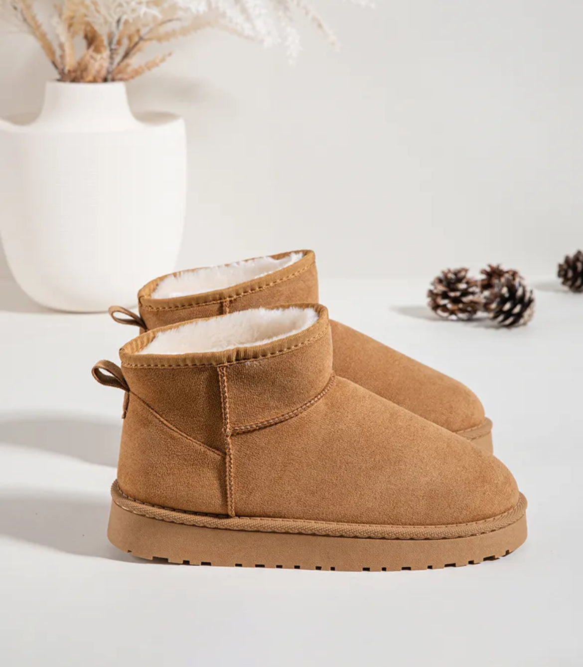 Bottines fourrées couleur camel