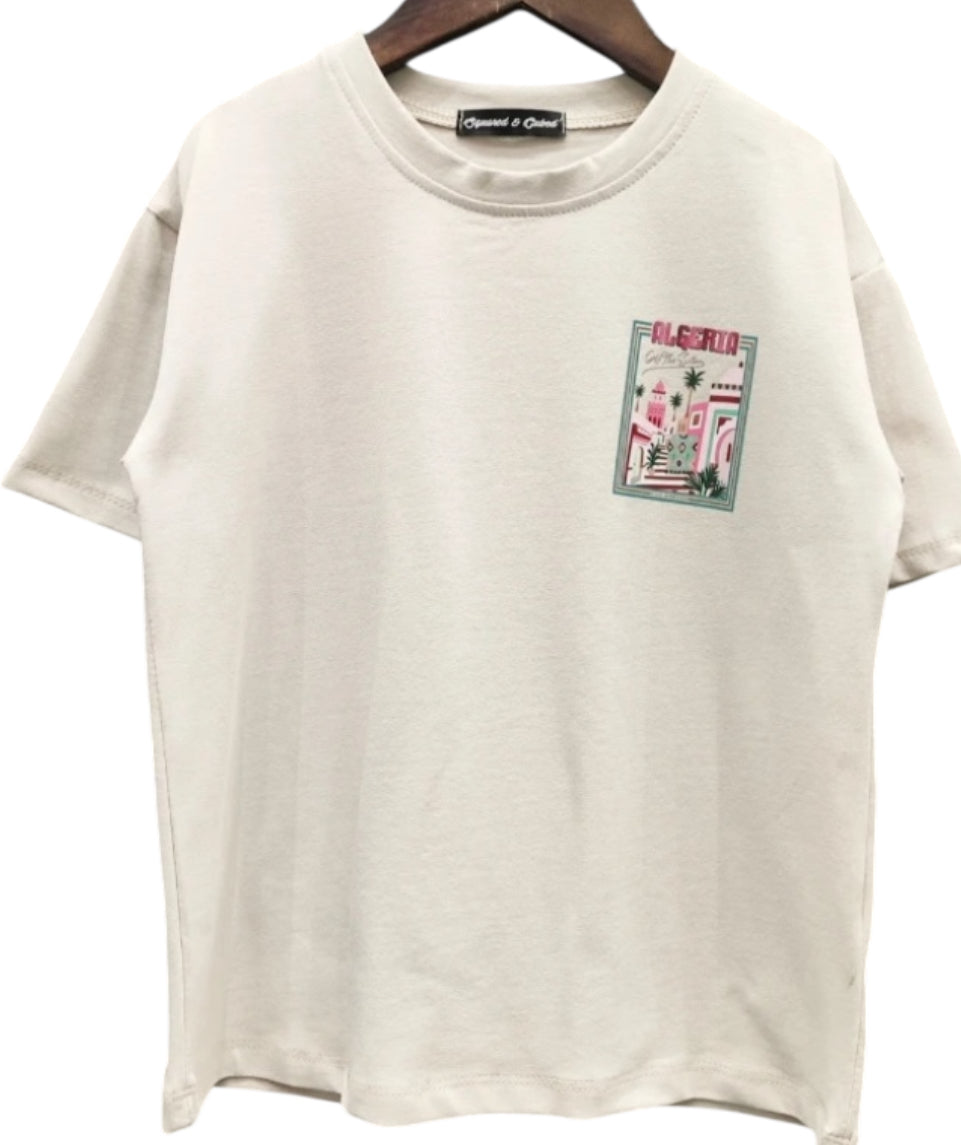 TEE shirt Algérie rose, jaune ou beige