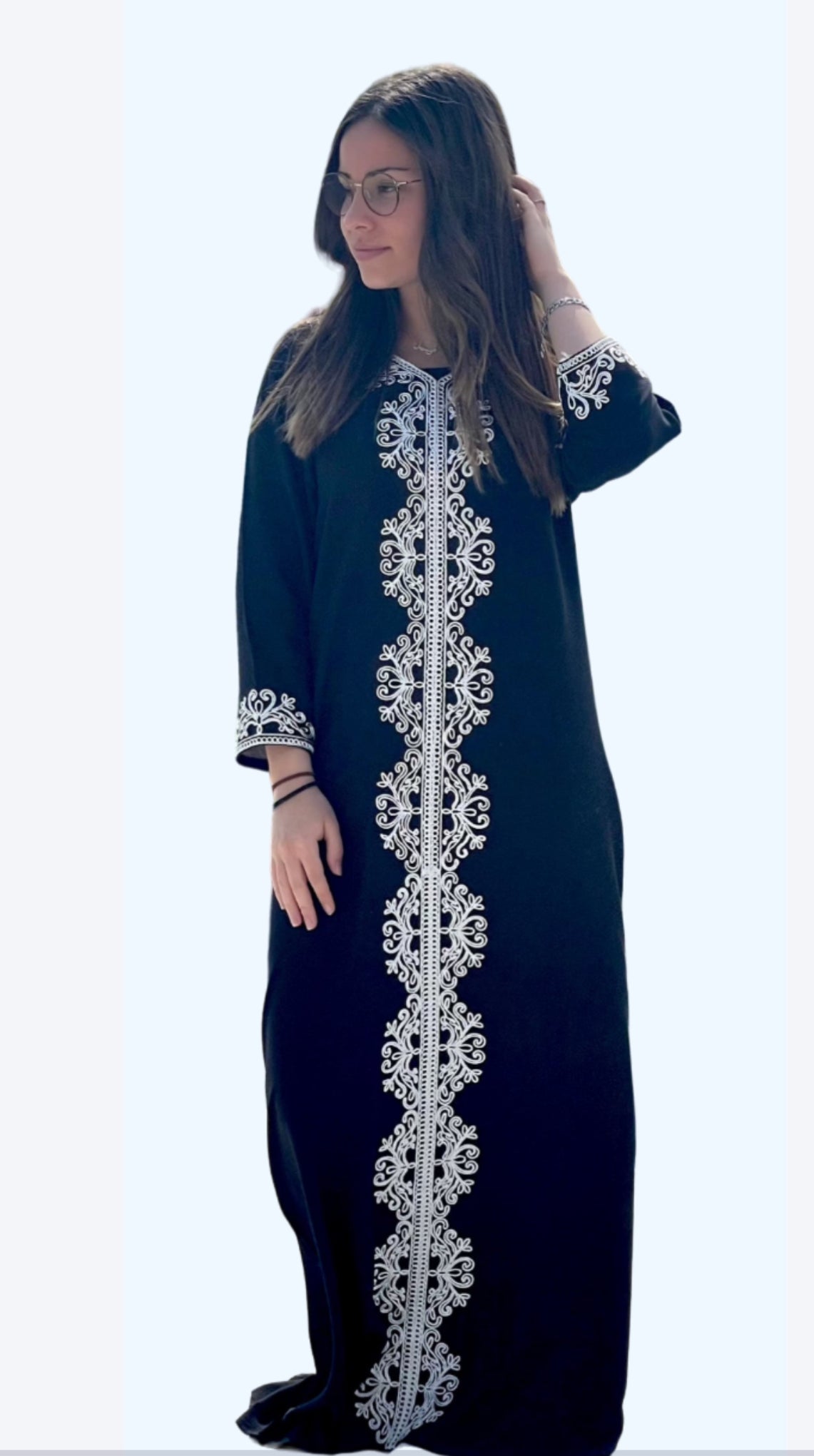 Abaya robe orientale noire Assya