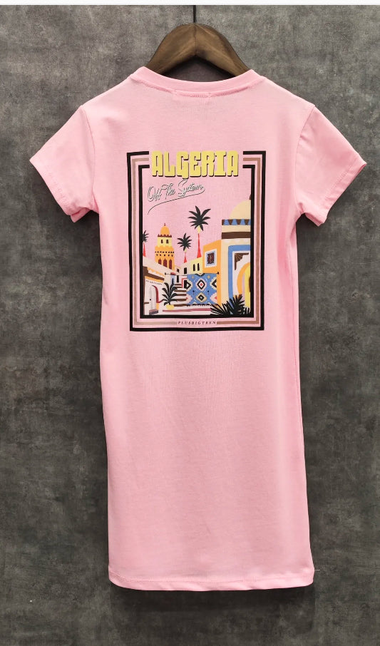 Robe rose avec image Algérie