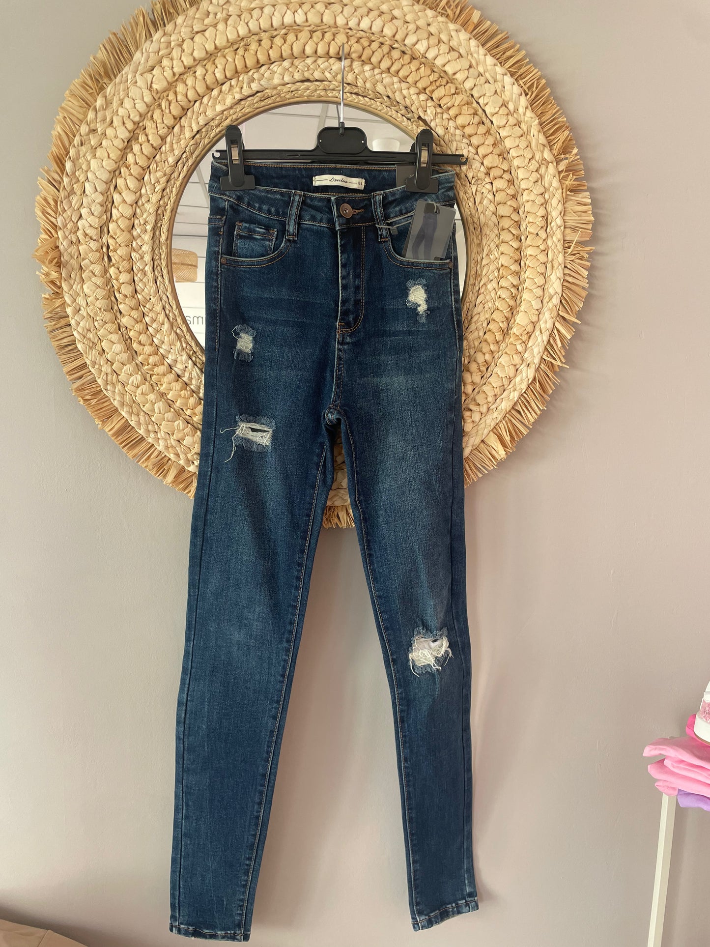 Jeans slim taille haute