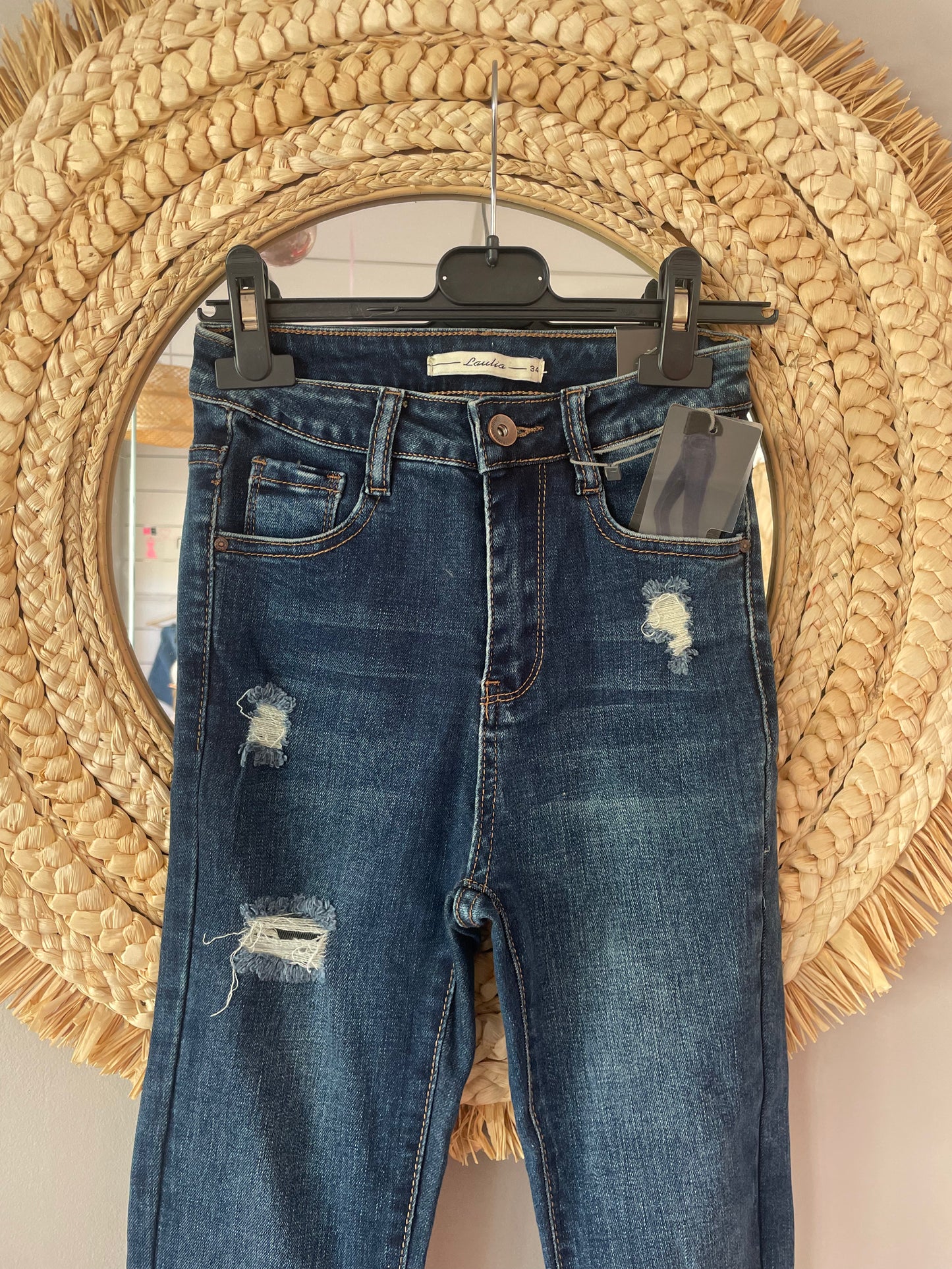 Jeans slim taille haute