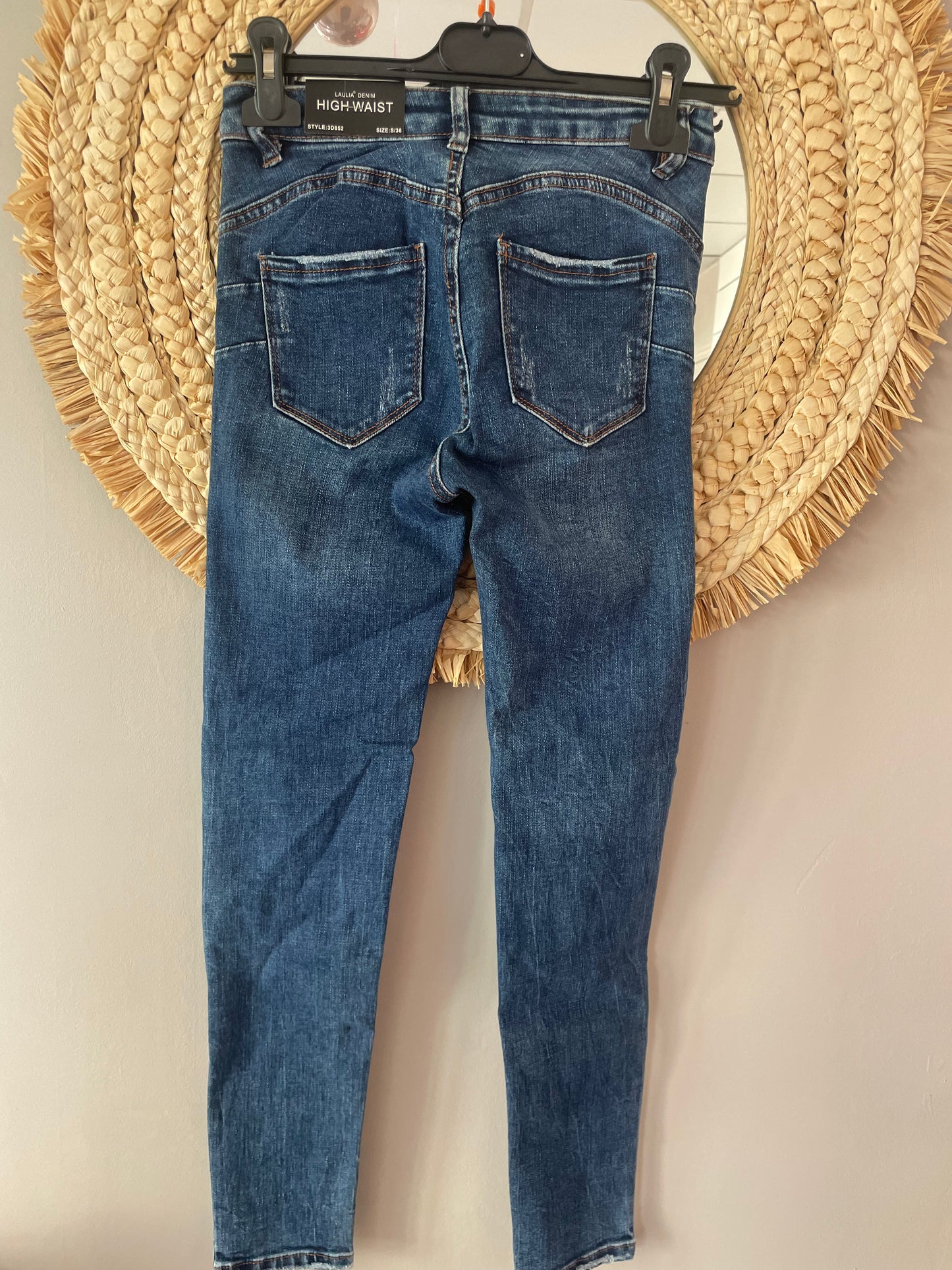 Jeans slim taille haute élasthanne