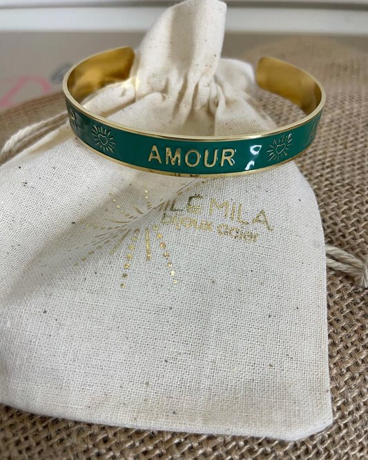 Bracelet jonc amour vert