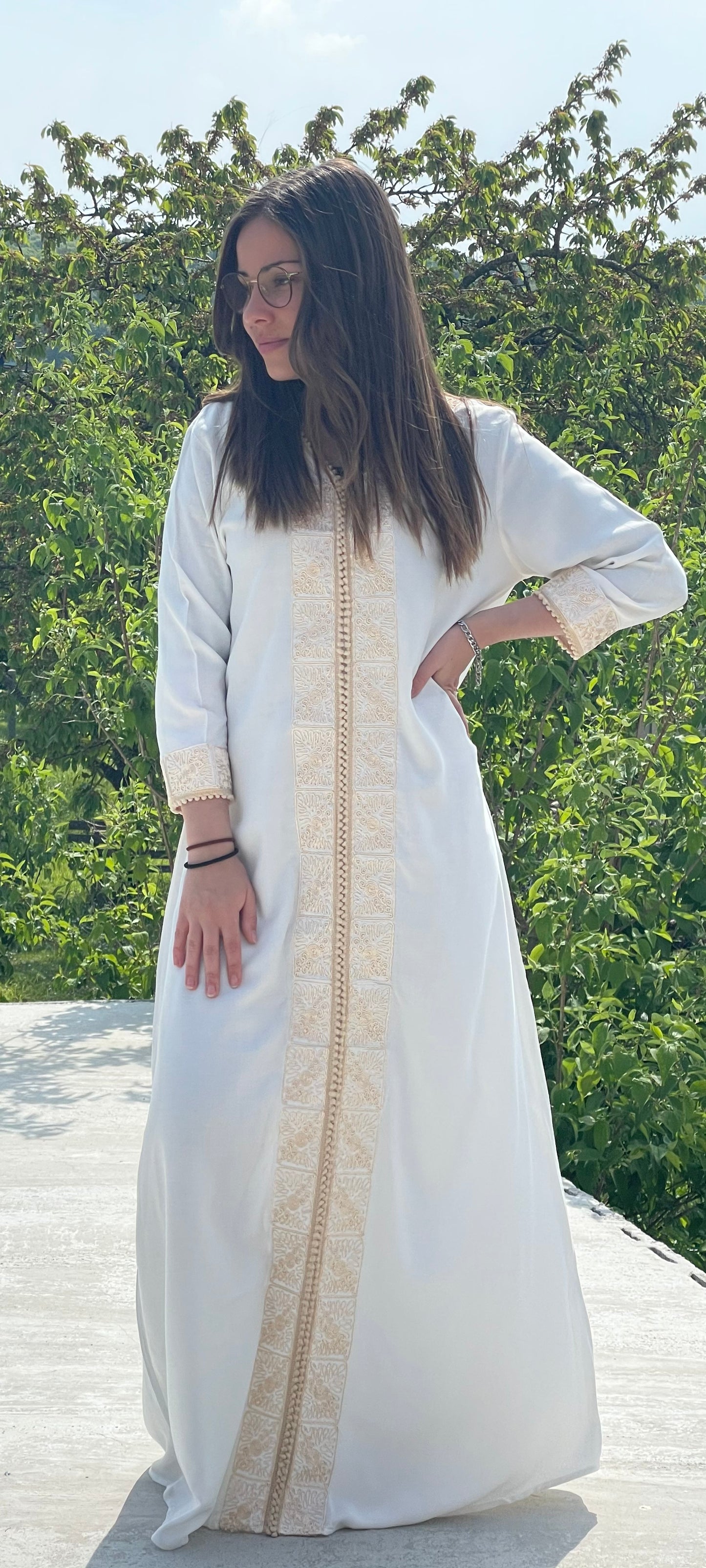 Abaya robe ORIENTALE BLANCHE Inaya