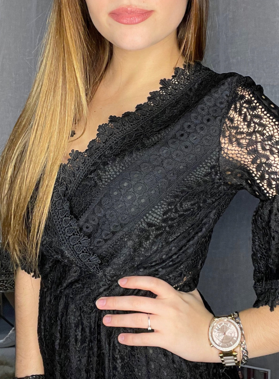 Robe dentelle noire