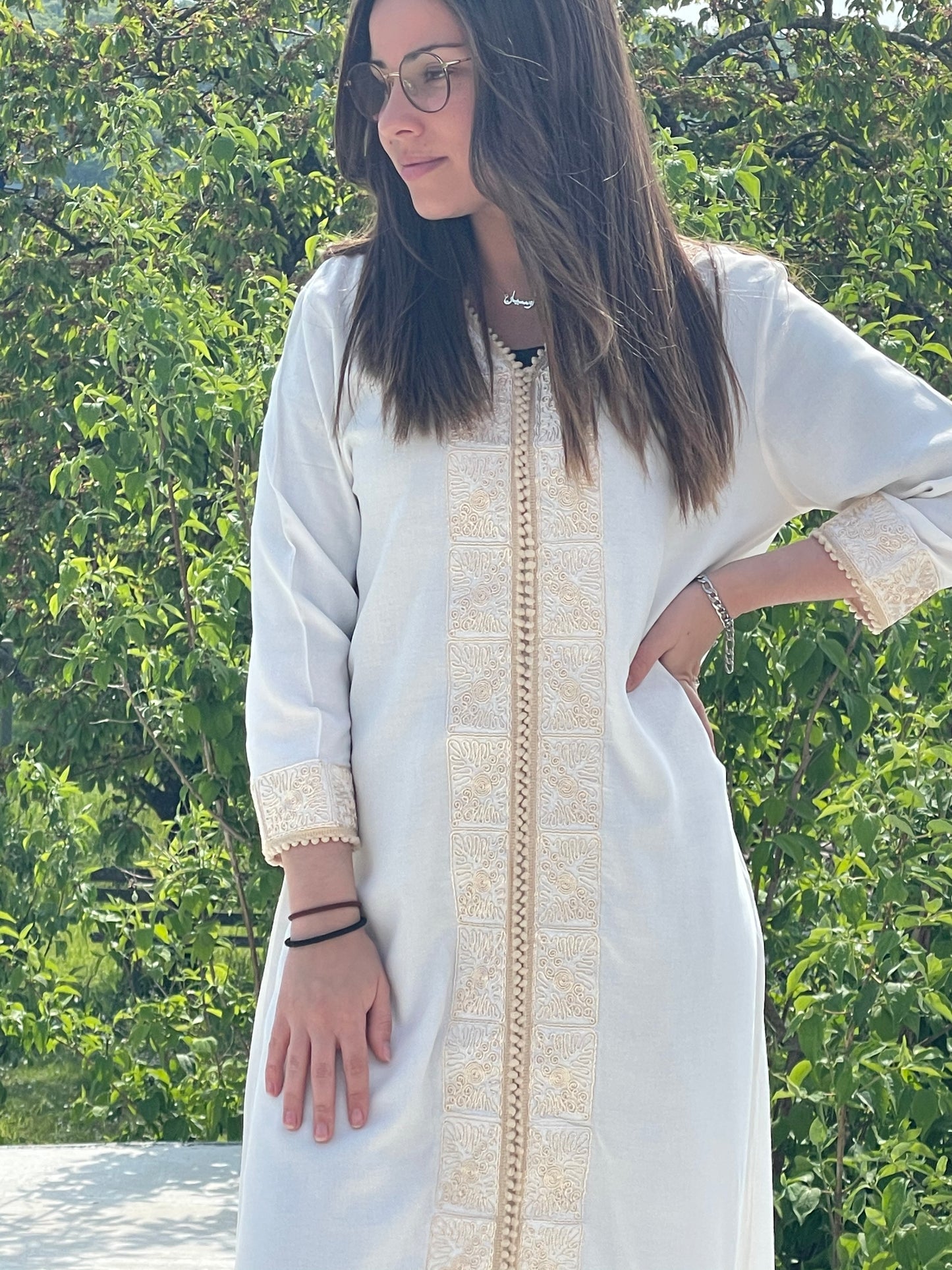 Abaya robe ORIENTALE BLANCHE Inaya